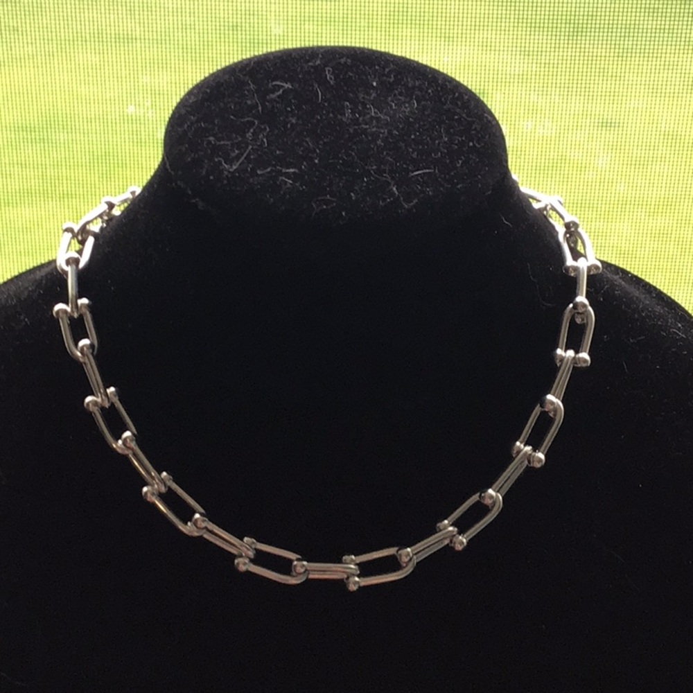 Made in Italy Silver over bronze horseshoe necklace